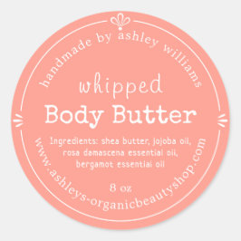 Adesivo Rótulo de Manteiga Corporal Orgânica Artesanal Ros