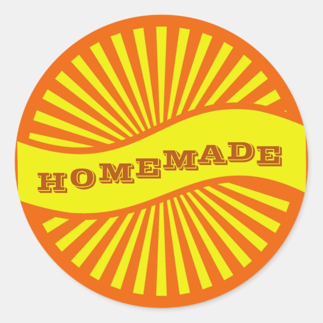 Adesivo Rótulo de Marca Homemada Laranja e Amarelo (Frente)