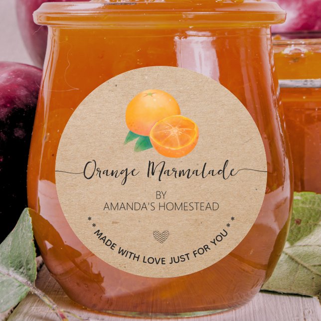 Adesivo Rótulo de Marmelada de Laranja Caseira Kraft (Criador carregado)