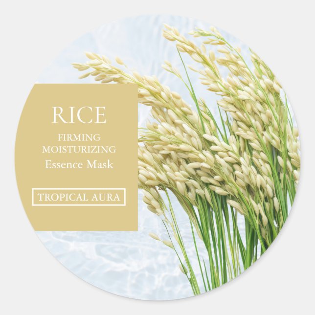 Adesivo Rótulo de Máscara Facial de Arroz (Frente)