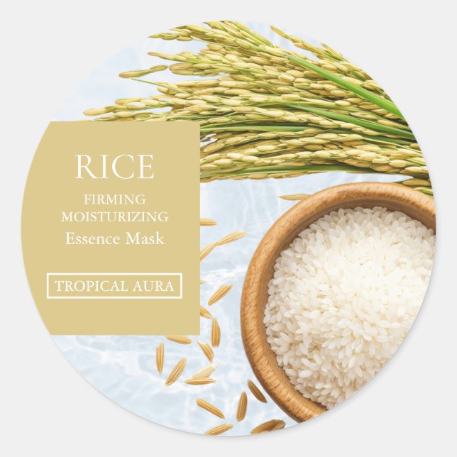 Adesivo Rótulo de Máscara Facial de Arroz (Frente)
