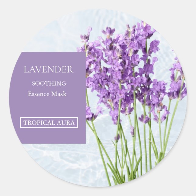 Adesivo Rótulo de Máscara Facial de Lavanda (Frente)