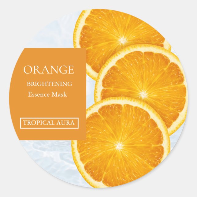 Adesivo Rótulo de Máscara Facial Laranja (Frente)