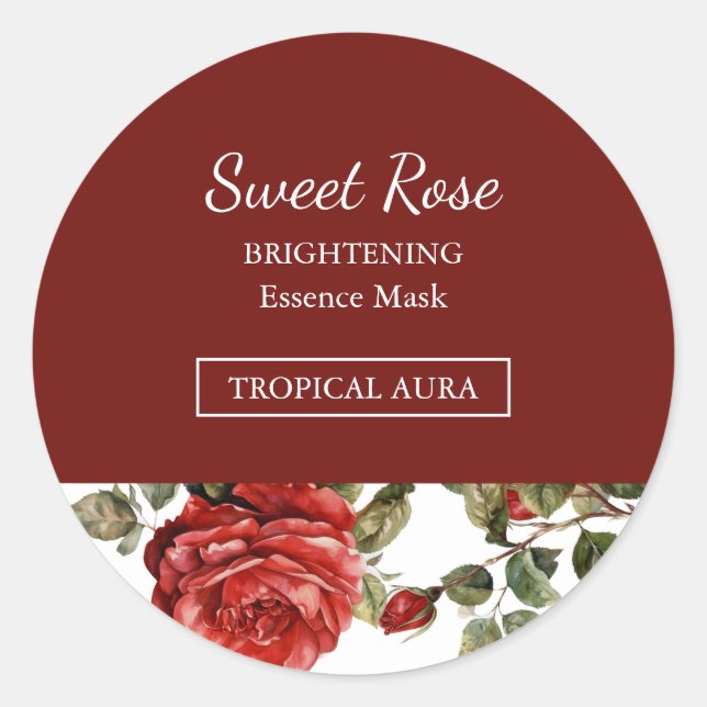 Adesivo Rótulo de Máscara Facial Rosa (Frente)