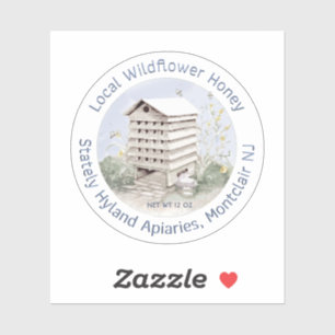 Adesivo Rótulo de Mason Jar Lid do Flor Selvagem