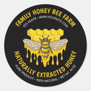 Adesivo Rótulo de Mel de Colmeia de Abelhas