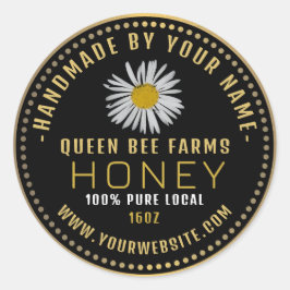 Adesivo Rótulo de mel Dourado | flor silvestre