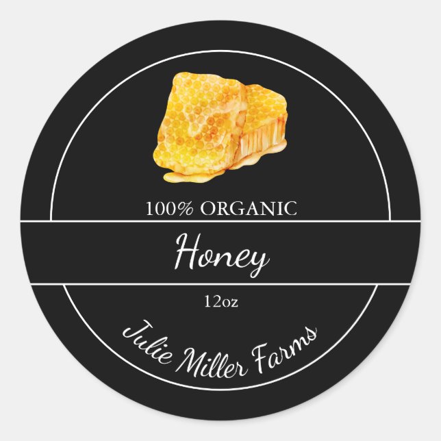 Adesivo Rótulo de Mel Honeycomb de Casamento Simples (Frente)