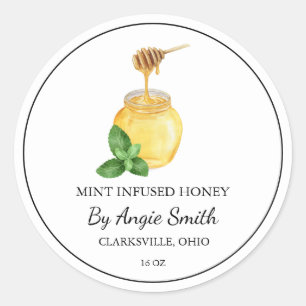 Adesivo Rótulo de Mel Infuso de Mint Simples