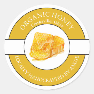 Adesivo Rótulo de Mel Orgânico Honeycomb