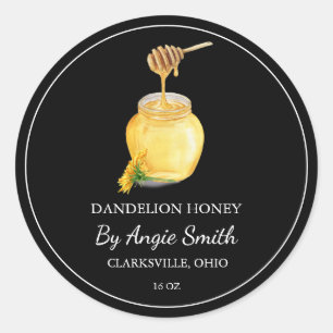 Adesivo Rótulo de Mel Simples de Dandelion Infuso