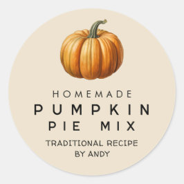 Adesivo rótulo de mistura de torta de abóbora caseira enla
