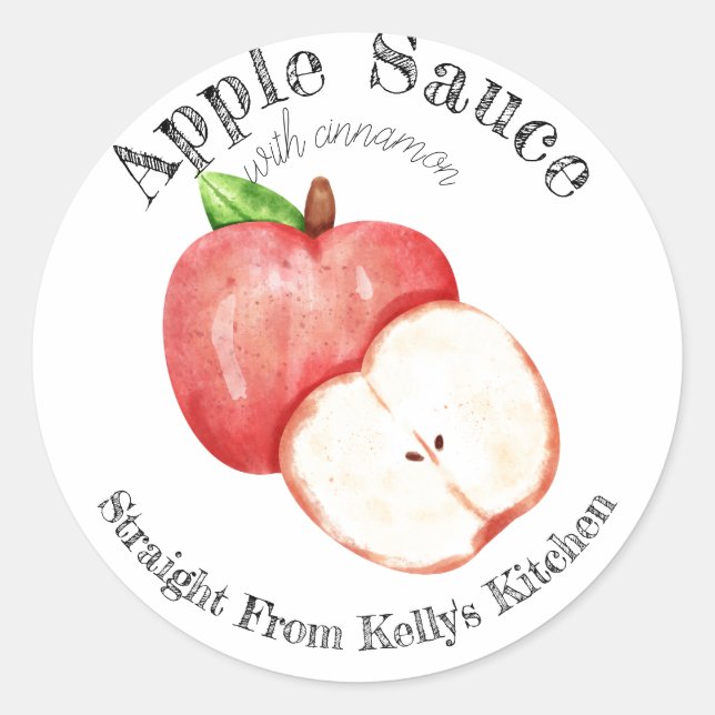 Adesivo Rótulo de Molho de Maçã com Canela para Enlatament (Frente)