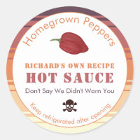 Rótulo de Molho de Pimenta Muito Picante Caveira e