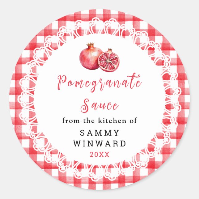 Adesivo Rótulo de Molho de Romã Caseiro (Frente)