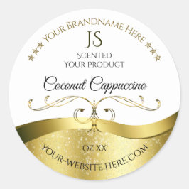 Adesivo Rótulo de Monograma Branco Leve de Decoração Doura