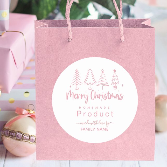 Adesivo Rótulo de Natal Caseiro Feito por Pink Label (Criador carregado)