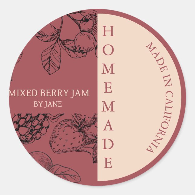 Adesivo Rótulo de Negócios Moderno Misturado Berry Jam (Frente)