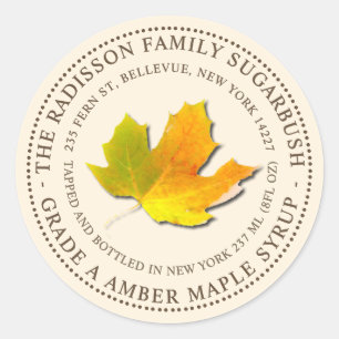 ADESIVO RÓTULO DE NOME DE ESTADO DO MAPLE SYRUP IVORY