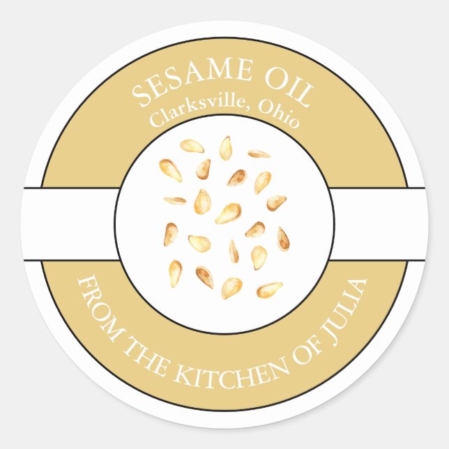 Adesivo Rótulo de Óleo de Sésamo (Frente)