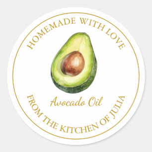Adesivo Rótulo de Óleo do Avocado para Homemade Dourada   
