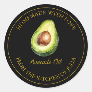 Adesivo Rótulo de Óleo do Avocado para Homemade Dourada