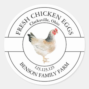 Adesivo Rótulo de Ovos de Frango Frescos