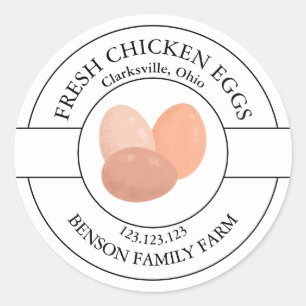Adesivo Rótulo de Ovos de Frango Frescos