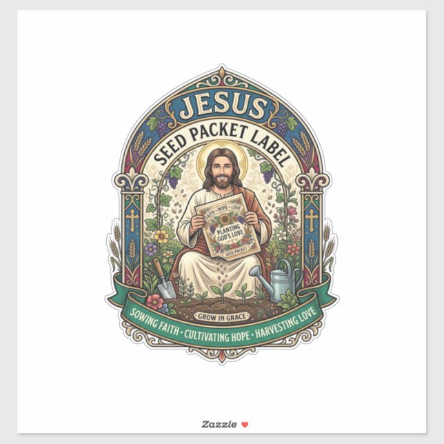 Adesivo Rótulo de Pacote de Sementes Jesus Pacote de Semen (Folha)