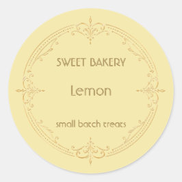 Adesivo Rótulo de Padaria de Pequenos Negócios Lemon Gold