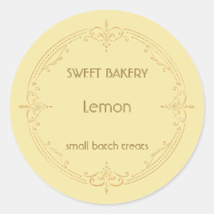Adesivo Rótulo de Padaria de Pequenos Negócios Lemon Gold