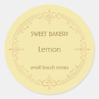 Adesivo Rótulo de Padaria de Pequenos Negócios Lemon Gold