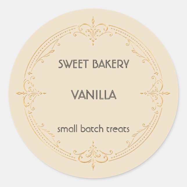 Adesivo Rótulo de Padaria de Pequenos Negócios Vanilla Gol (Frente)