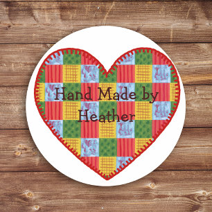 Adesivo Rótulo de Padrão de Patchwork Made