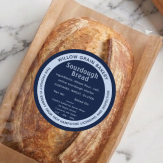 Adesivo Rótulo de Pão Sourdough Cottage Blue de New Hampsh