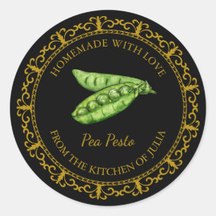 Adesivo Rótulo de Pea Pesto Caseiro da Vintage