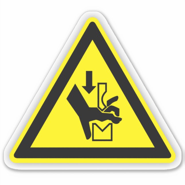Adesivo Rótulo de Peças Móveis de Esmagamento da Mão (Frente)