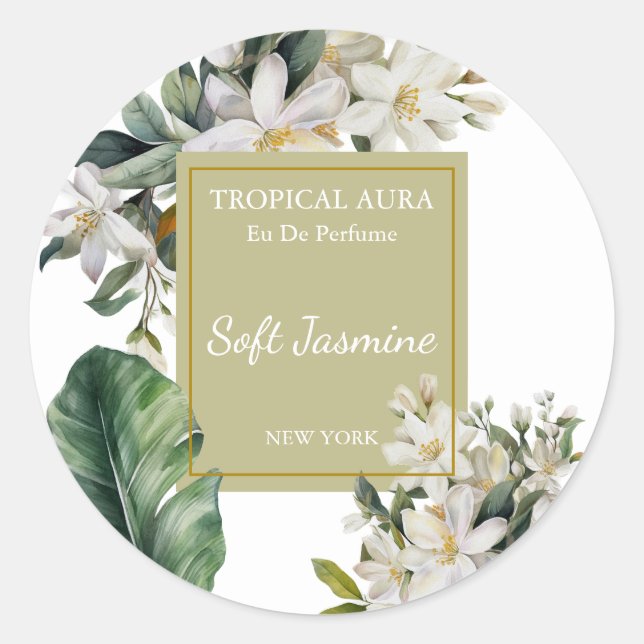 Adesivo Rótulo de Perfume de Jasmim (Frente)