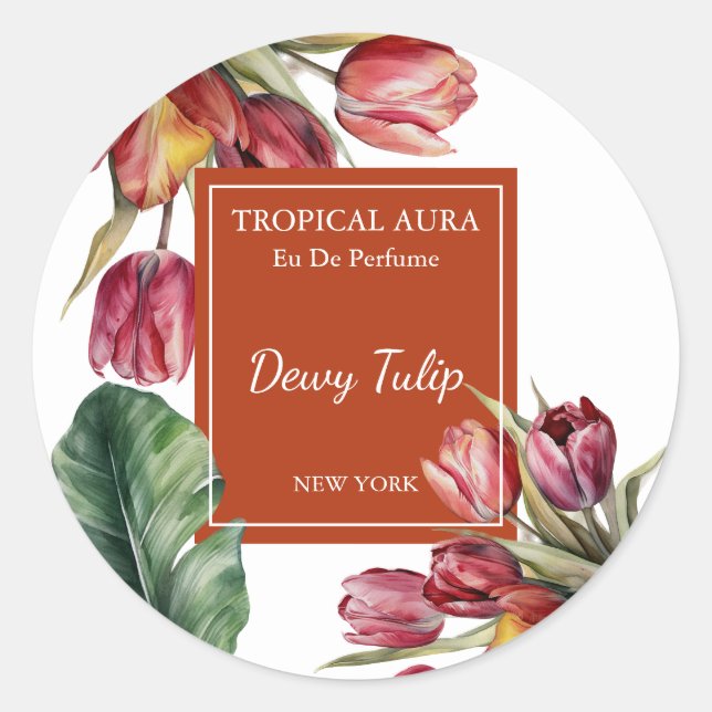 Adesivo Rótulo de Perfume de Tulipa (Frente)