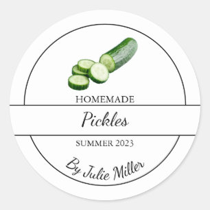 Adesivo Rótulo de picles de fabrico doméstico simples