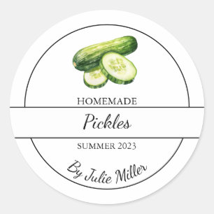 Adesivo Rótulo de picles de fabrico doméstico simples