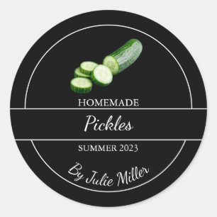 Adesivo Rótulo de picles de fabrico doméstico simples