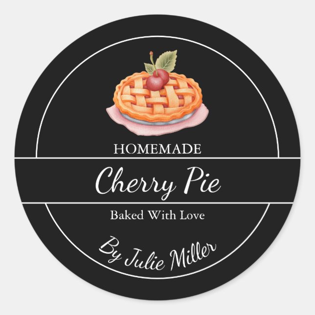 Adesivo Rótulo de pizza caseira simples (Frente)