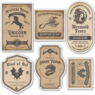 Adesivo Rótulo de Poção de Bruxas do Dia das Bruxas de Vin