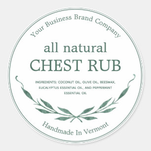 Adesivo Rótulo de Pomada do Eucalyptus Rub Salve Moderno
