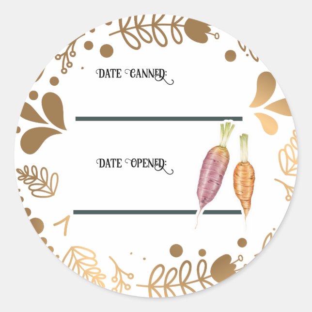 Adesivo Rótulo de Pote de Conserva de Cenoura Caseiro (Frente)