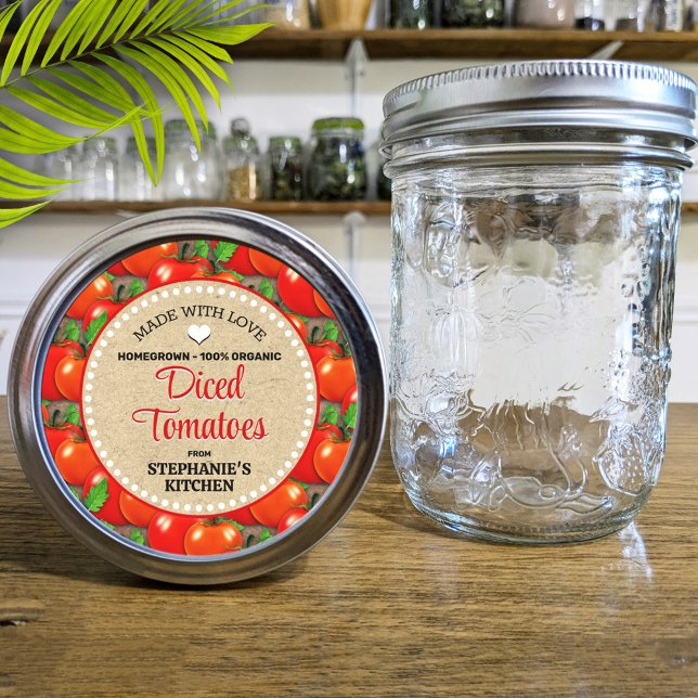 Adesivo Rótulo de Pote de Conserva de Tomate (Criador carregado)