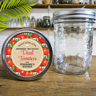 Adesivo Rótulo de Pote de Conserva de Tomate