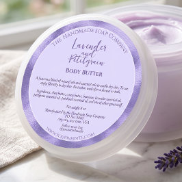 Adesivo Rótulo de Pote de Cosméticos em Folha Violeta e Vi