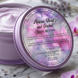 Adesivo Rótulo de Pote de Cosméticos Flores Rosa e Roxo